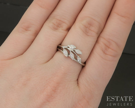 Platinum Tiffany & Co. Natural .24ctw Diamond Vine Ladies Band Ring 4.7g p19838