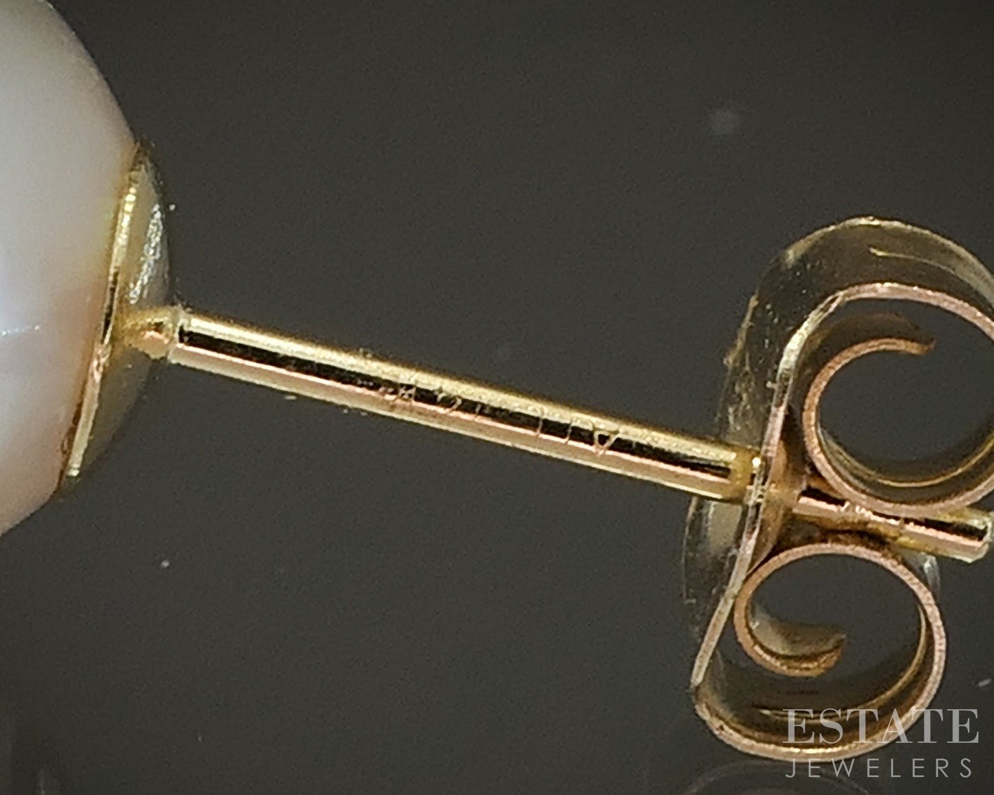 14k Yellow Gold 7.5mm Cultured Pearl Stud Earrings p19195