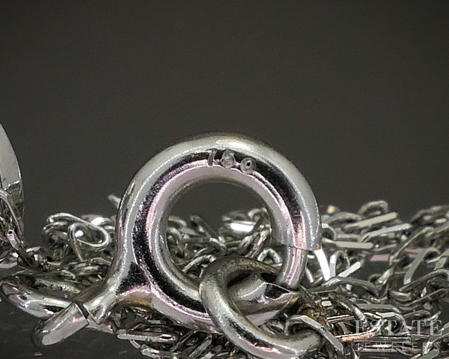 18k White Gold Round Natural .30ct Diamond Bezel Solitaire Necklace 1.9g p20751