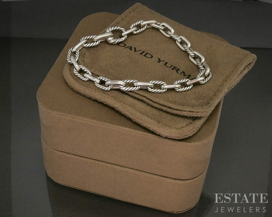 Sterling Silver David Yurman Oval & Cable Link ladies Bracelet 14g 7"L p18240