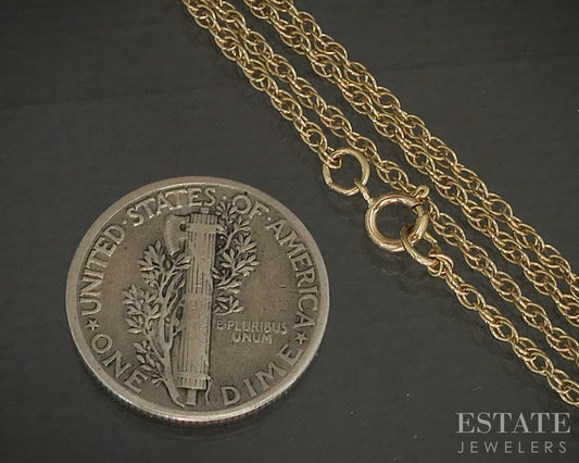 14k Yellow Gold 1.1mm Twisted Rope Chain Link Ladies Necklace 2g 18"L p20246