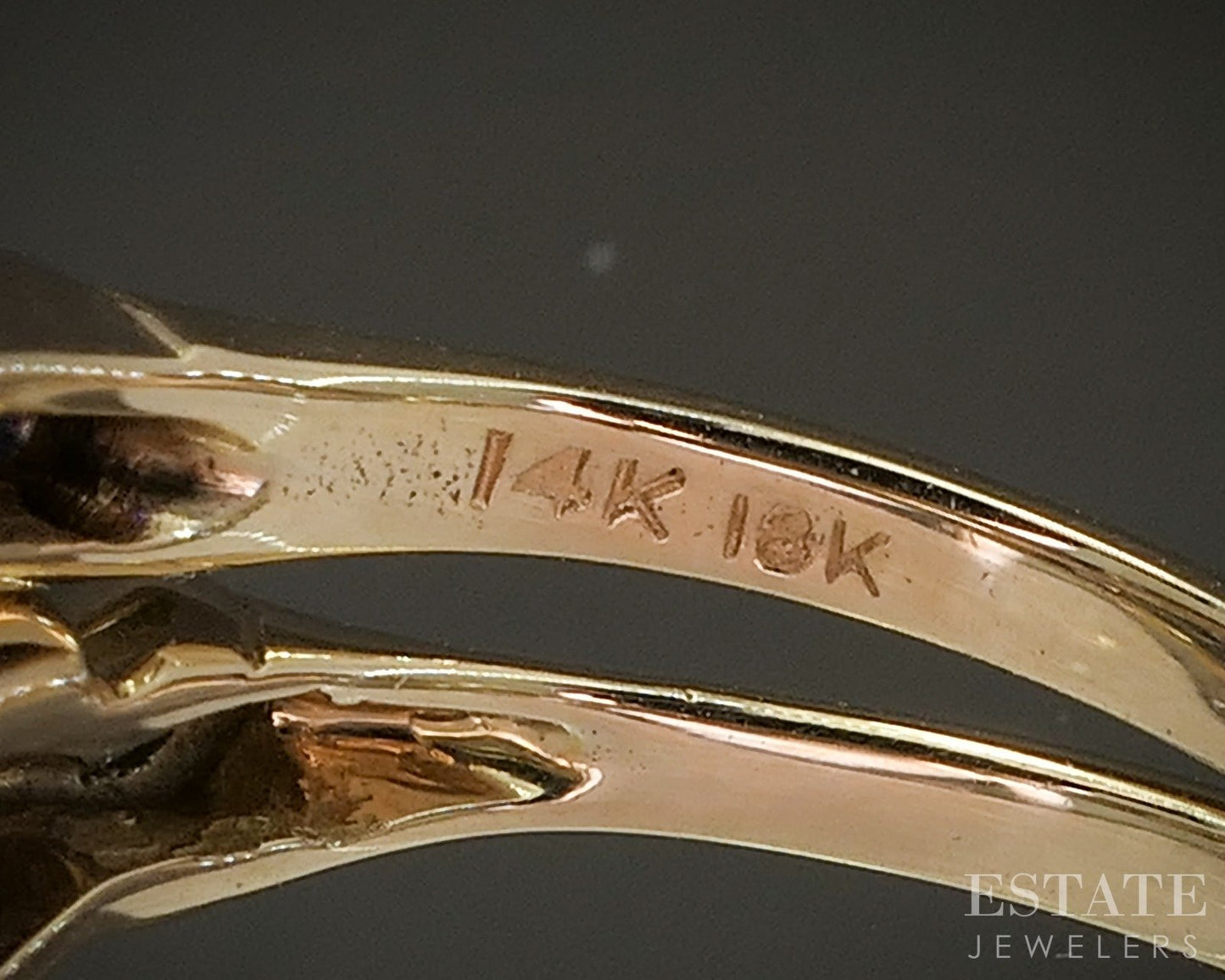 Antique 18k 14k Tri Colored Gold Natural .19ctw Diamond Wedding Set 3.5g p19116b