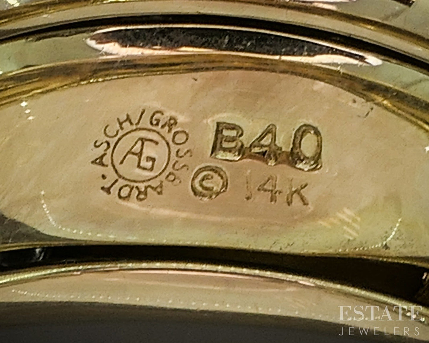 14k Yellow Gold Asch Grossbardt Natural Multi Gem & Diamond Band Ring 7g p19221