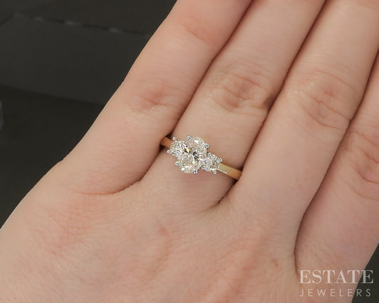 New 14k Yellow Gold 1.38ctw Natural Oval Diamond Engagement Ring p23518