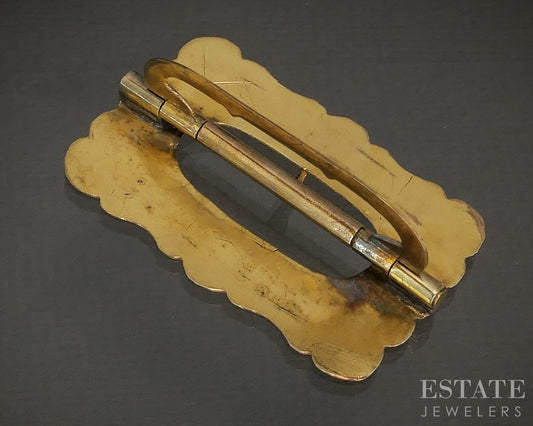 Antique Victorian 10k Yellow Gold Engraved Scarf Stay 9.1g p20293