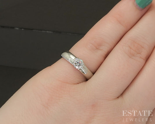 Platinum Tiffany & Co. Etoile .40ct Diamond Engagement Band Ring 8.3g p22653