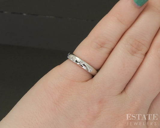 Platinum Tiffany & Co. Etoile .22ctw Diamond Wedding Band Ring 6g p22661