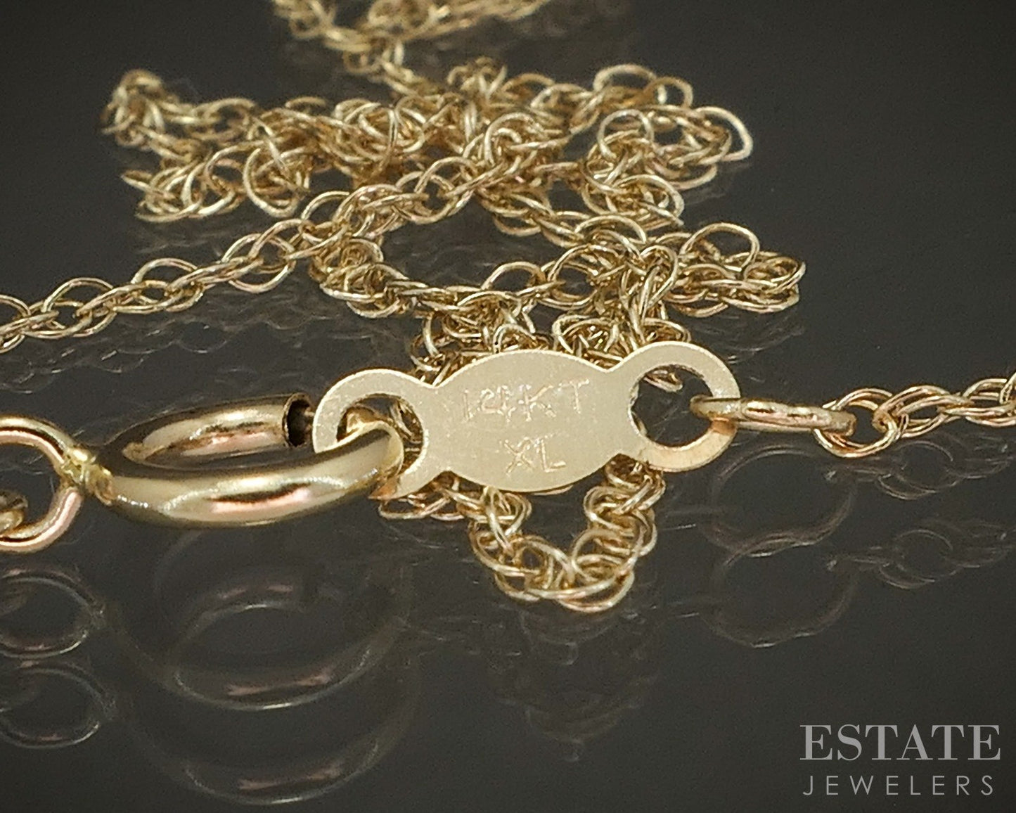 14k Yellow Gold 1mm Twisted Rope Chain Link Ladies Necklace 1g 18"L p15612b