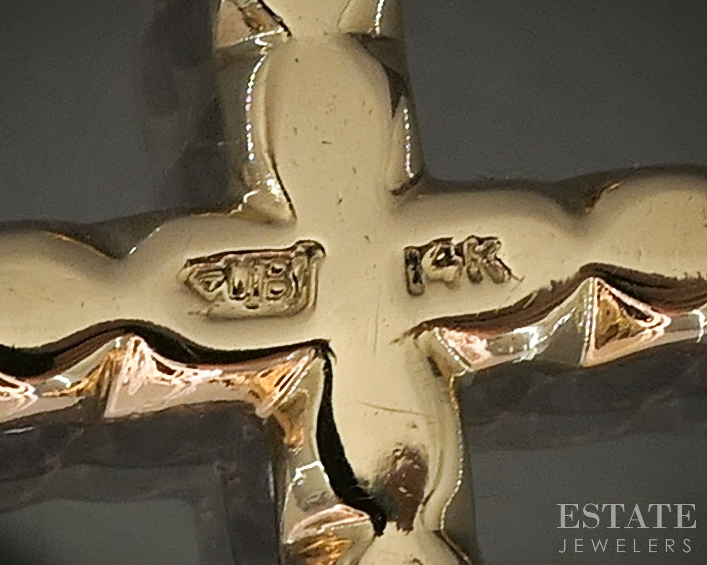 14k Yellow Gold Natural .75ctw Diamond Cross Ladies Pendant 3.2g p63136