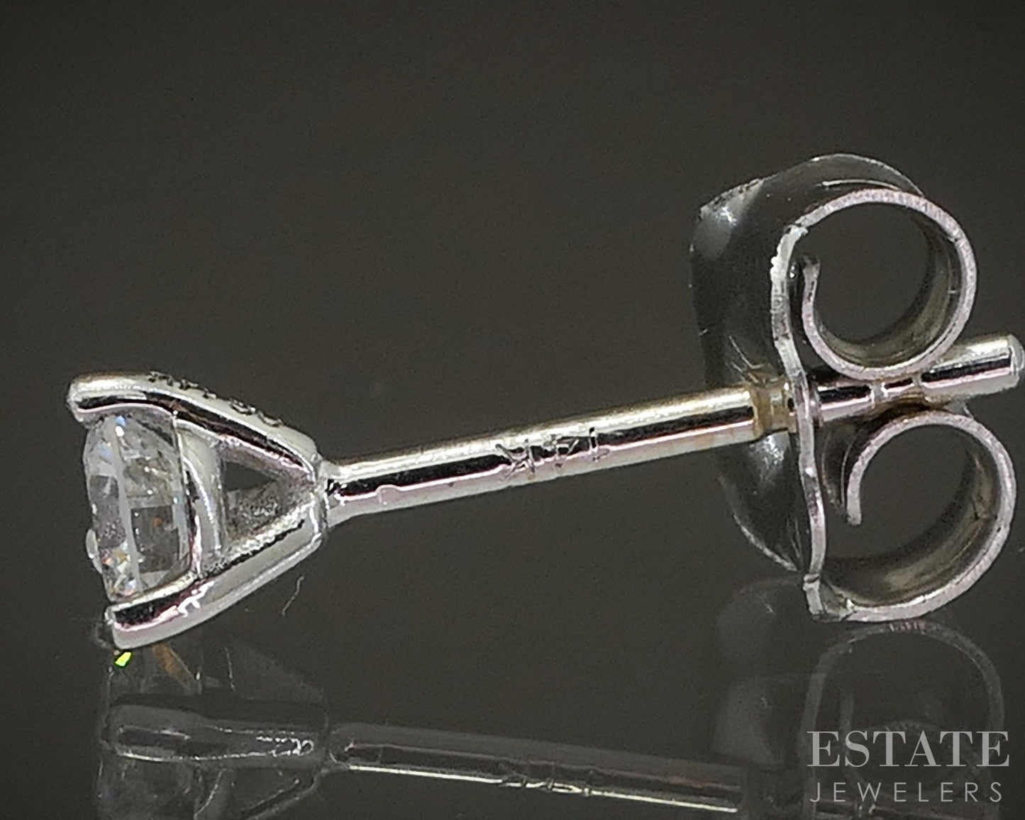 14k White Gold Round Lab Created .20ctw Diamond Martini Stud Earrings p20058b