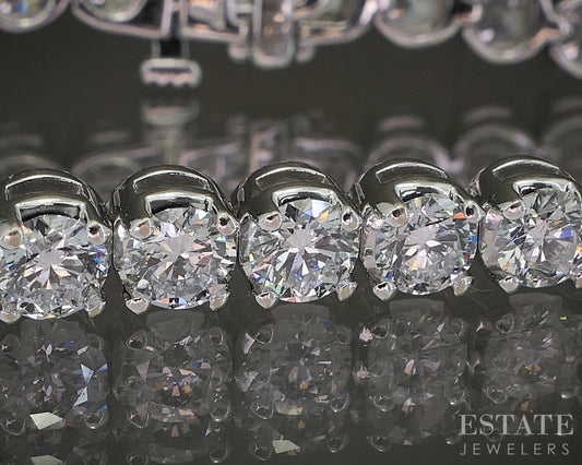 18k White Gold Lab Created 5.50ctw Diamond Ladies Tennis Bracelet 16.9g p18930b