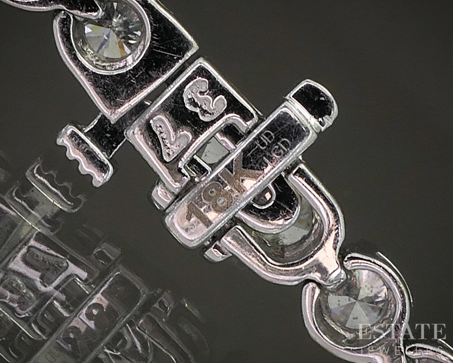 18k White Gold Lab Created 5.50ctw Diamond Ladies Tennis Bracelet 16.9g p18930b