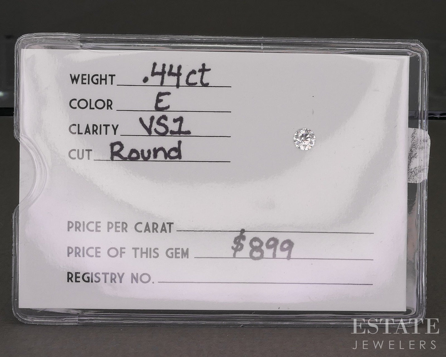 Loose .44ct Round Cut Natural Diamond VS1/E p41147