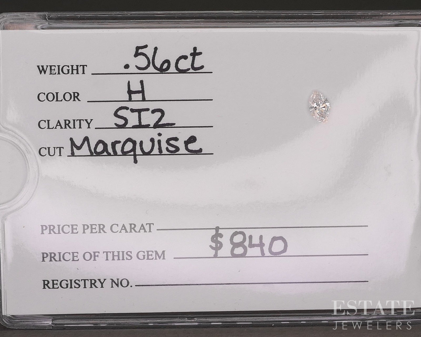 Loose .56ct Marquise Cut Natural Diamond SI2/H i19492