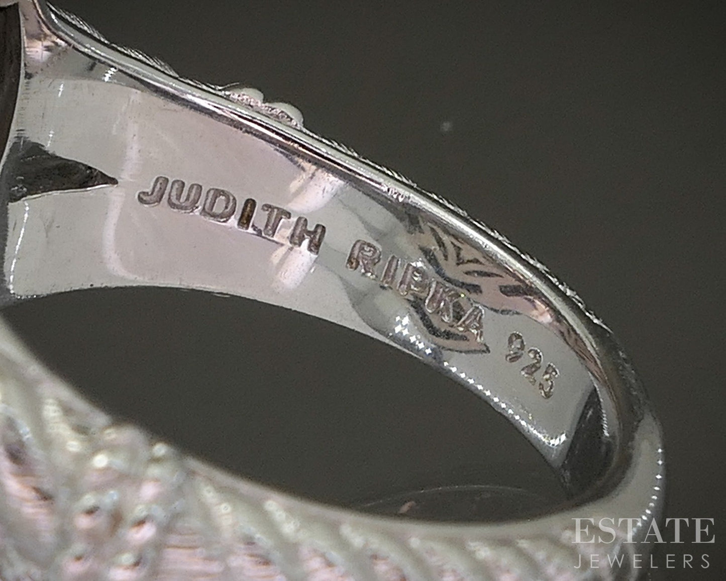 Sterling Silver Judith Ripka Heart Mabe Pearl & CZ Ladies Ring 14g p24373