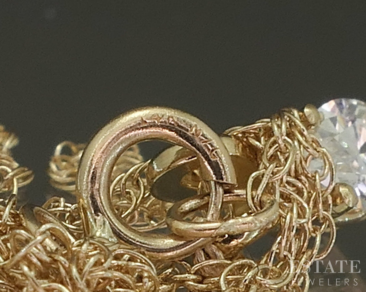 14k Yellow Gold Marquise .18ct Diamond Solitaire Necklace 1.2g 18"L p23325