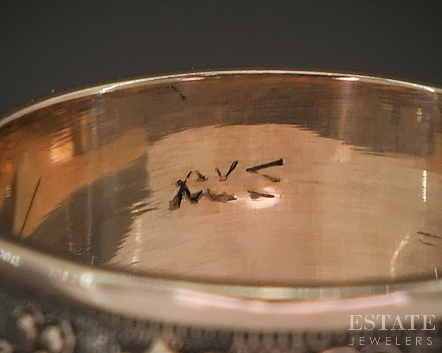 Antique Victorian 10k Rose Gold 8mm Cigar Band Ring 2.2g p22492