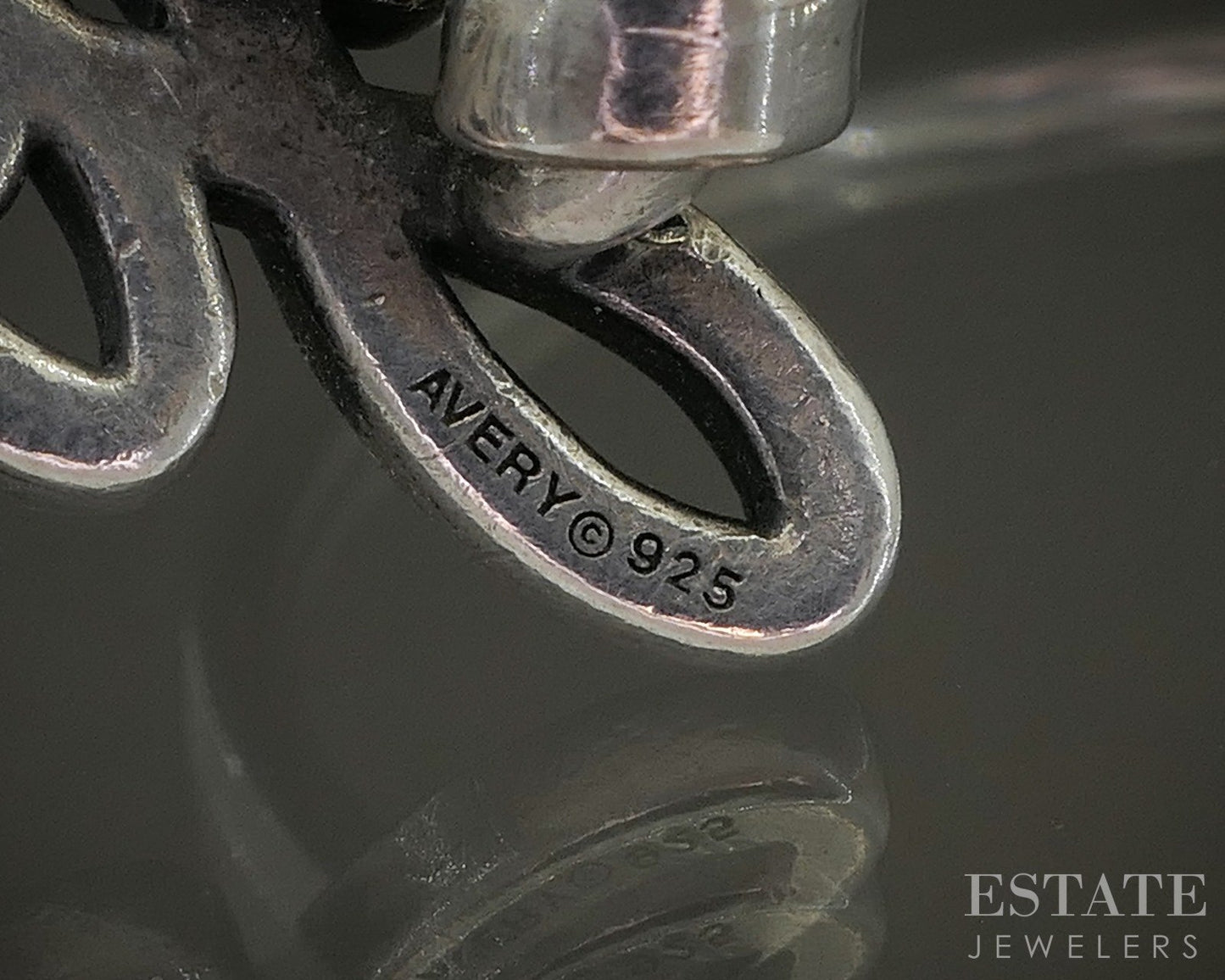 Sterling Silver James Avery Love Script Hook On Bangle Bracelet 11.9g p25301