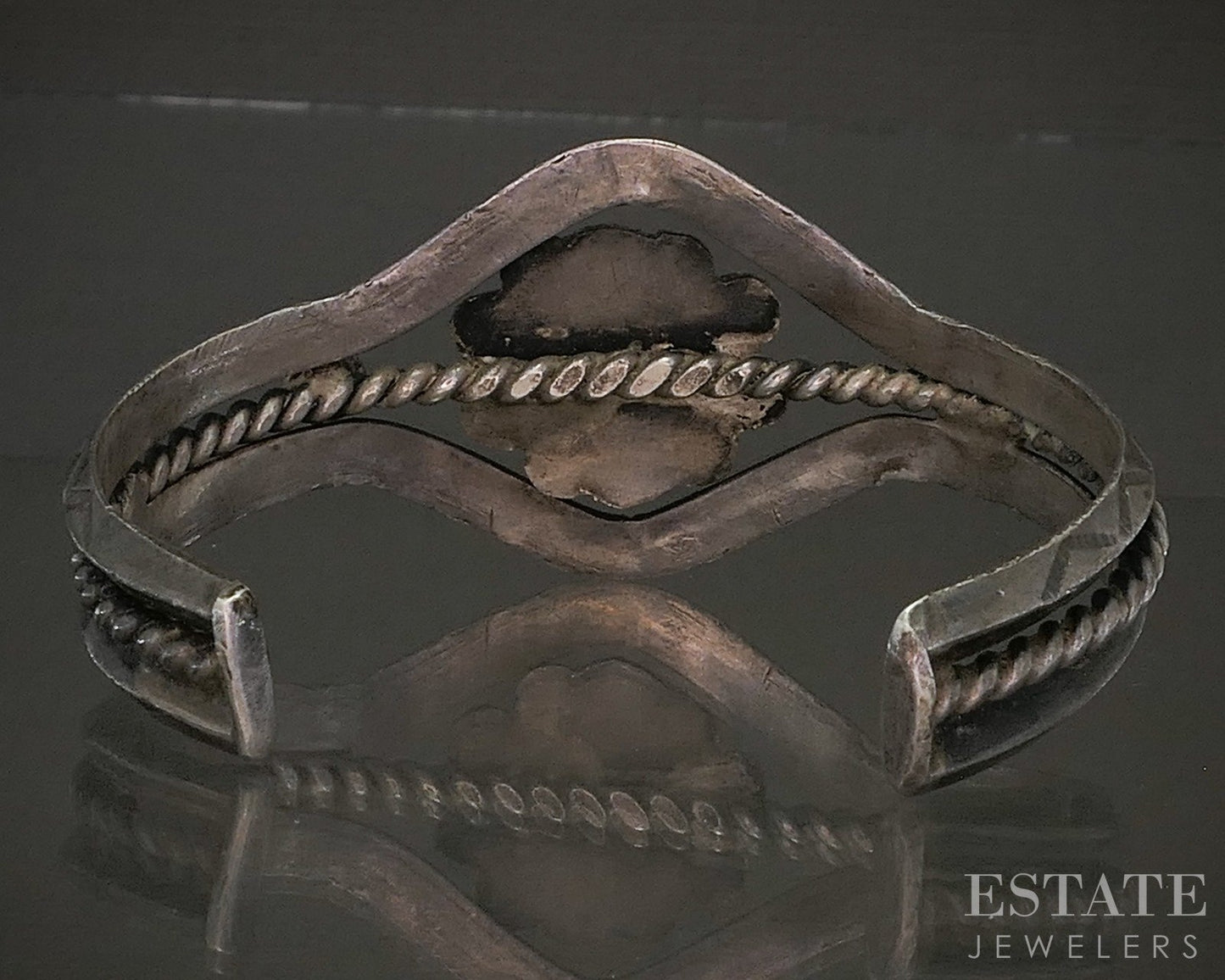 Vintage Sterling Natural Turquoise Fred Harvey Navajo Cuff Bracelet 34g p25423