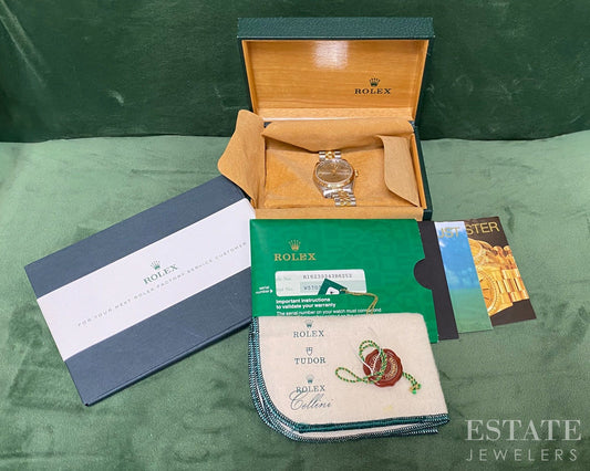 1995 Rolex Datejust 18k Stainless 16233 Gray Roman Jubilee 36mm Watch p24043
