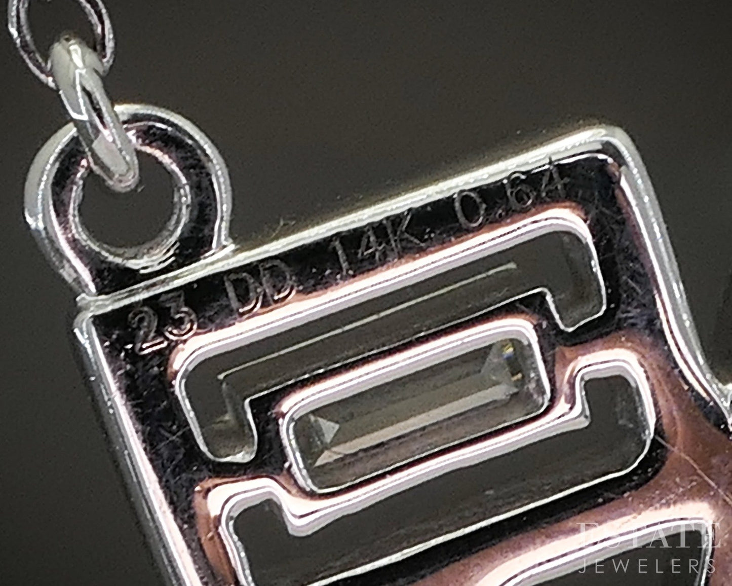 14k White Gold Natural .64ctw Diamond Geometric Necklace 3.3g 18"L p24182