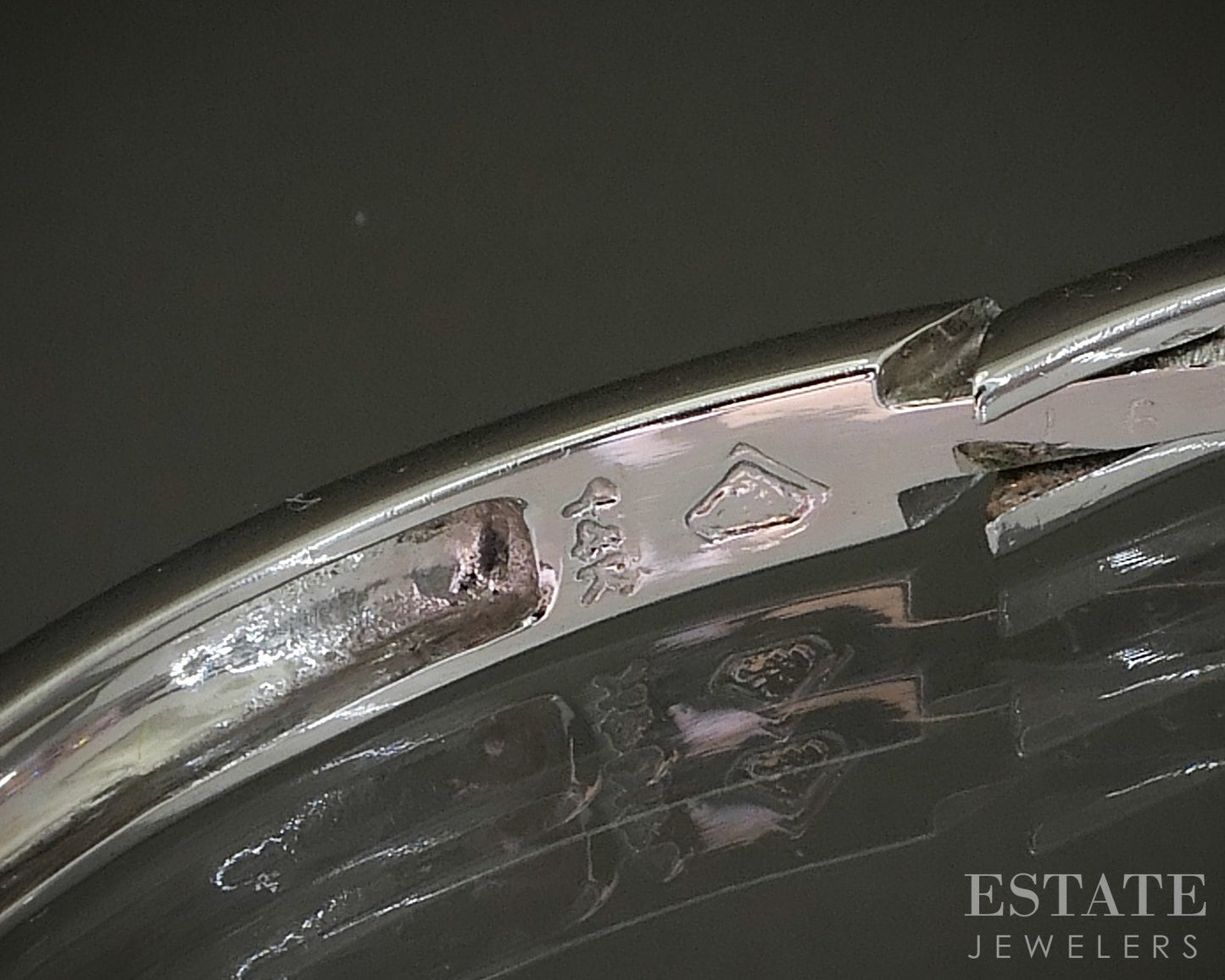 14k White Gold Natural .70ctw Diamond Bypass Bangle Bracelet 12.9g p24149
