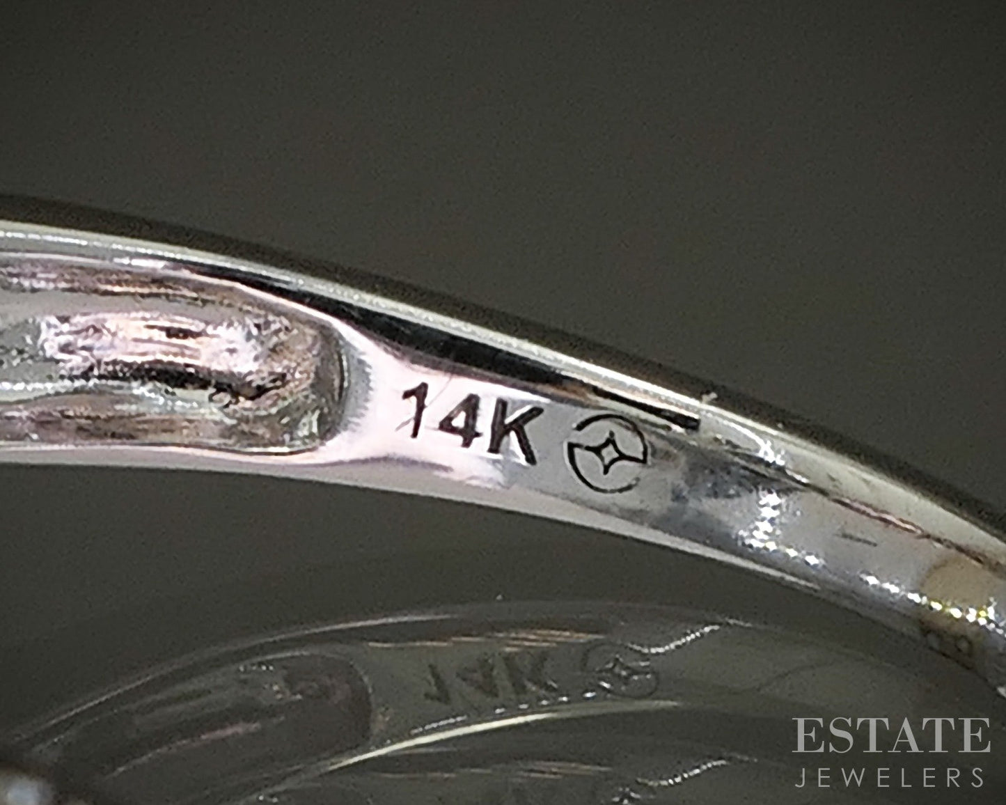 14k White Gold Blue Topaz & Lab Created Diamond Ladies Ring 4.6g p23156