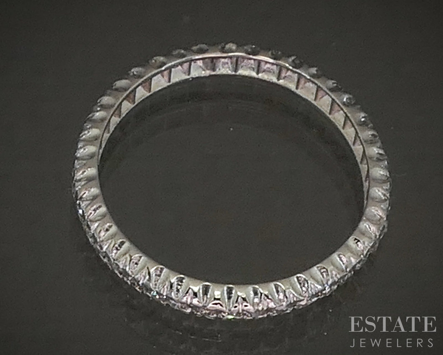 Vintage Platinum Single Cut Natural .16ctw Diamond Eternity Band 1.8g p22778