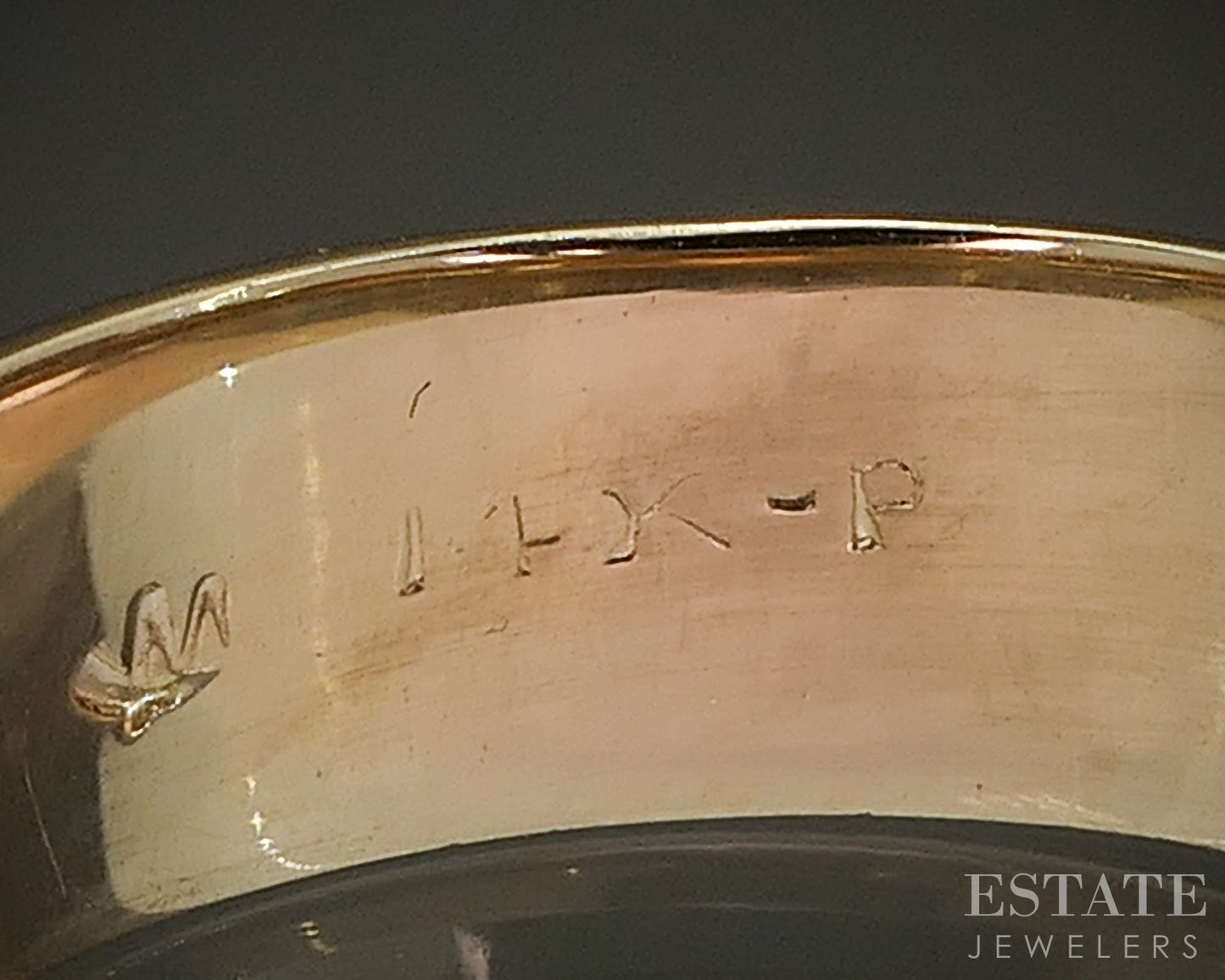 Antique 14k Yellow Gold 5.8mm Engraved Cigar Band Ring 4.1g p22782