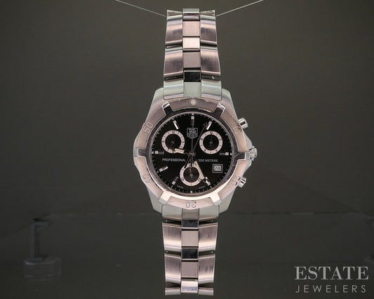 Tag Heuer Professional 200 Chronograph CN111F Black Dial Stainless Watch p25685