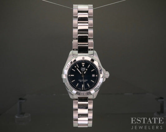 Tag Heuer Aquaracer Date WBD1412 Blue Dial Stainless Ladies Watch p22906