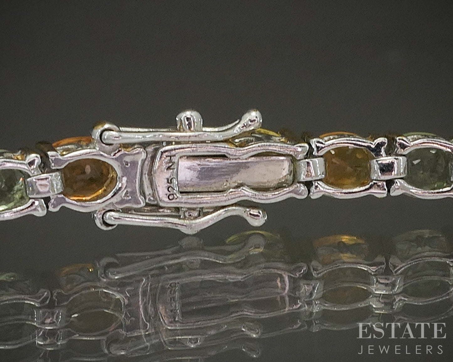 Sterling Michael Valitutti Multi Colored Sapphire Tennis Bracelet 7.25"L p26620