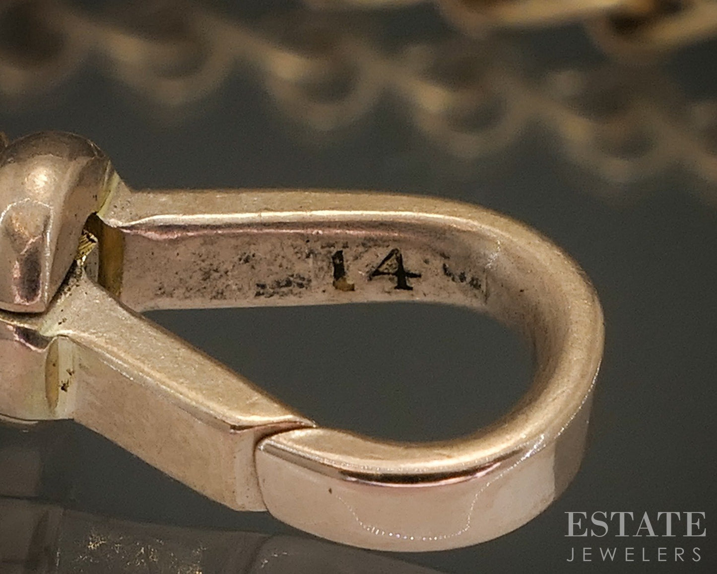 Antique 14k Yellow Gold Double Cable Curb Chain Watch Fob 33.1g 14"L p23033