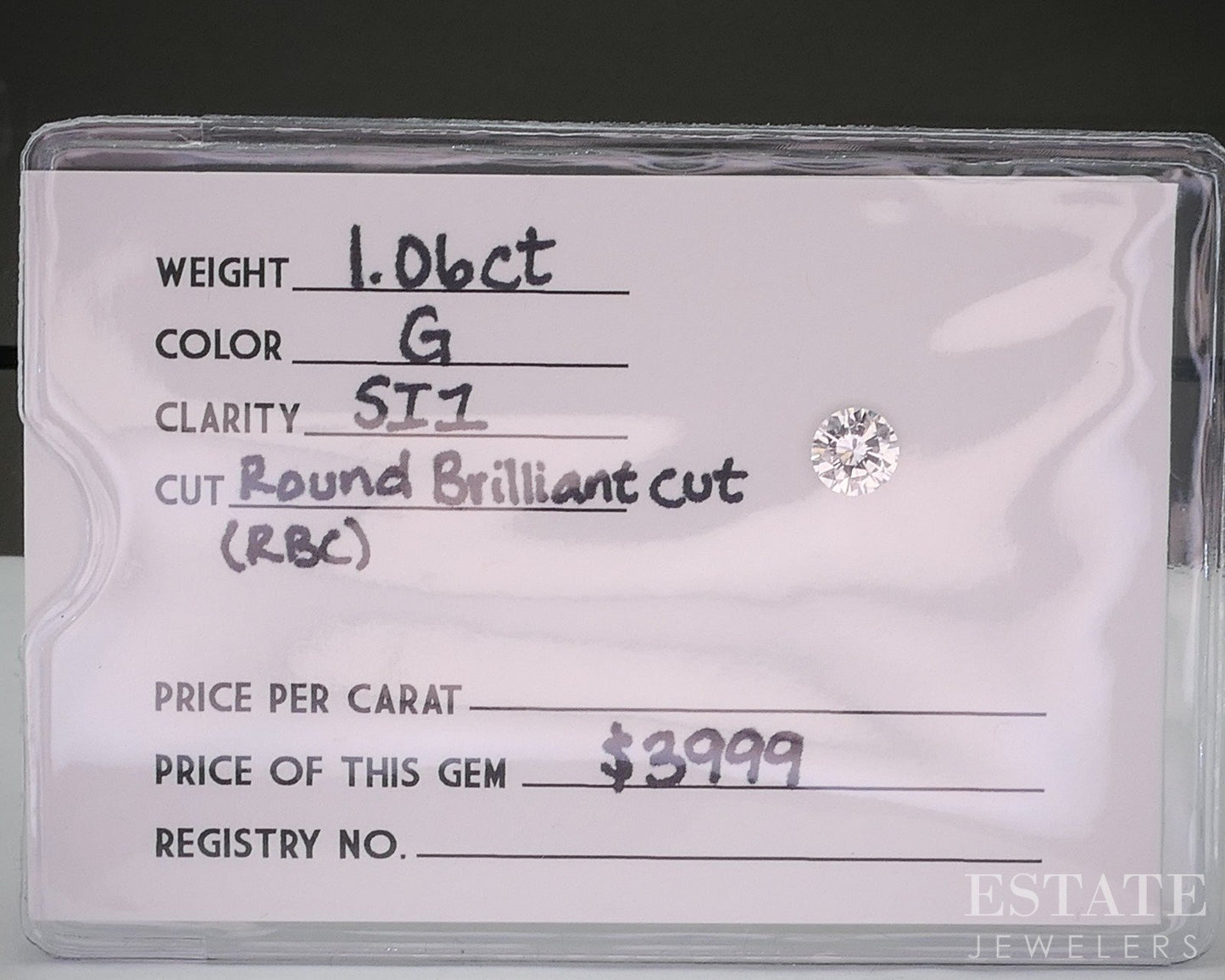 Loose 1.06ct Round Cut Natural Diamond SI1/G p26176