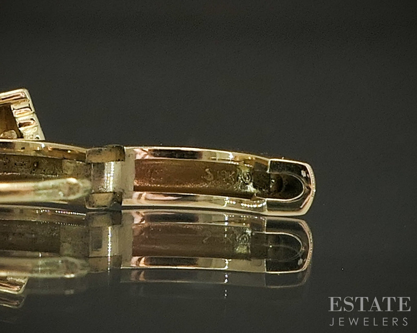 18k Yellow Gold Natural Pink Tourmaline & Diamond Dangle Earrings 5.9g p26136
