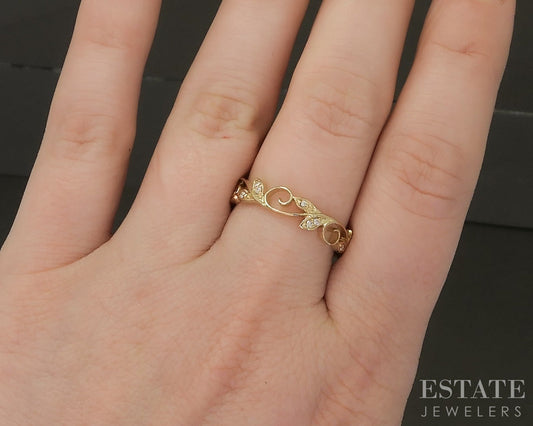 14k Yellow Gold Natural Diamond Gabriel & Co. Stackable Band 3.1g p24302