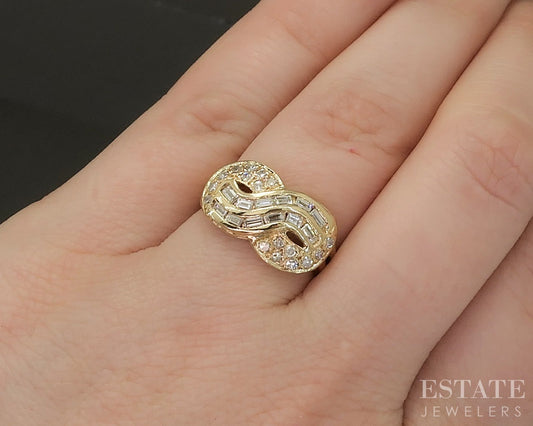 Vintage 14k Yellow Gold Natural .35ctw Diamond Ladies Infinity Band 5.1g p24361