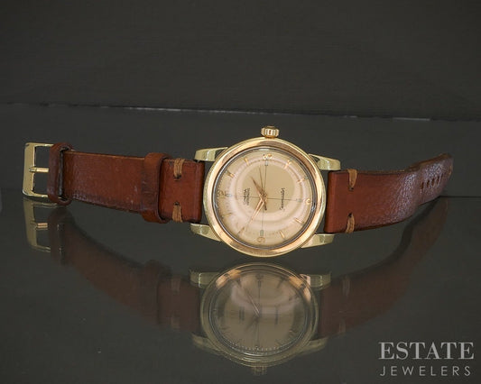 Vintage 1952 Omega Seamaster Gold Capped Ref. 2767-2 Pie Pan Mens Watch p26355
