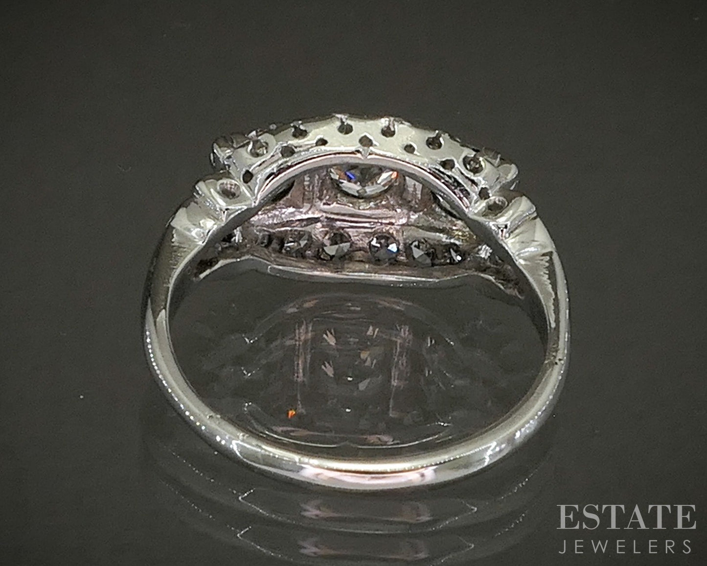 Antique Art Deco Platinum OEC Natural 1.13ctw Diamond Engagement Ring p26275