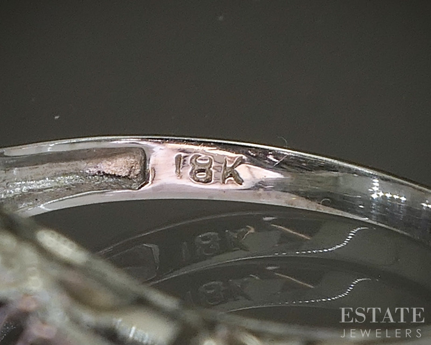 Antique 18k White Gold & Platinum Natural .19ctw Diamond Filigree Ring p26154