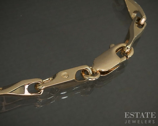 14k Yellow Gold Fancy Chain Link Ladies Bracelet 9.4g 7.25"L p26035