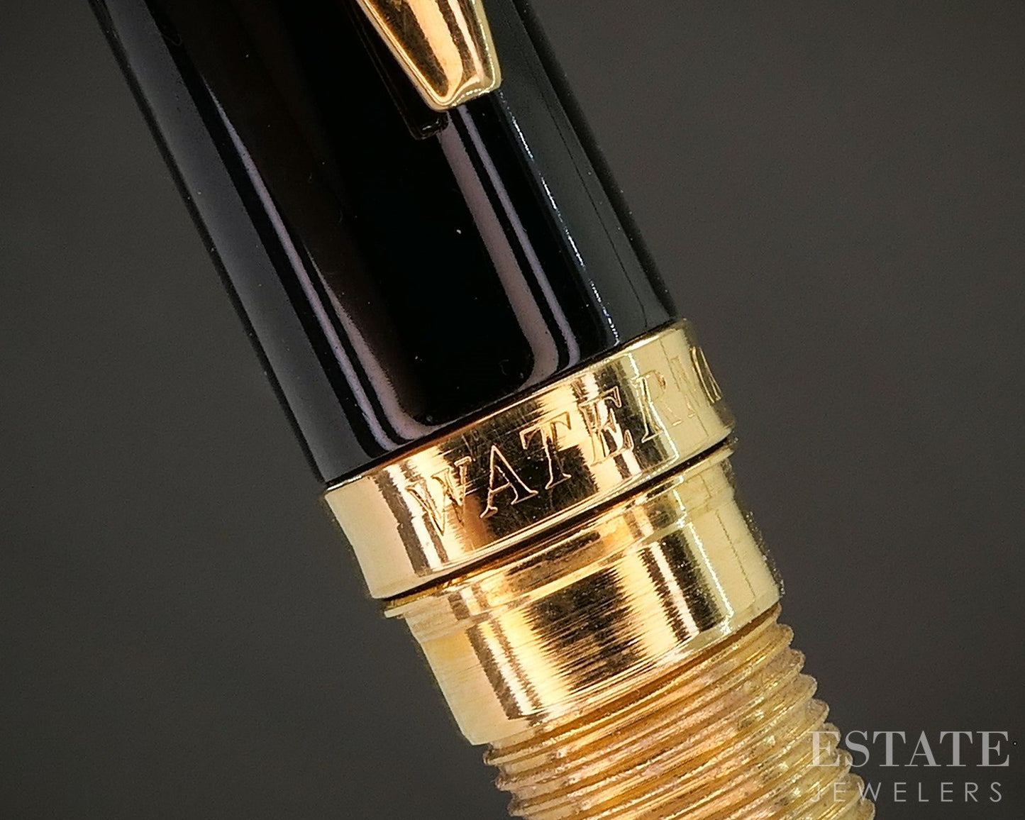 Vintage Waterman France 18k Yellow Gold Nib Black Fountain Pen p23030