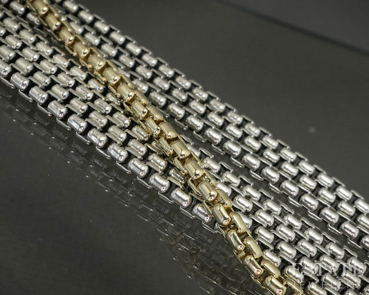 18k & Sterling David Yurman 8-Row Box Chain Bracelet 94.7g 7"L p25020