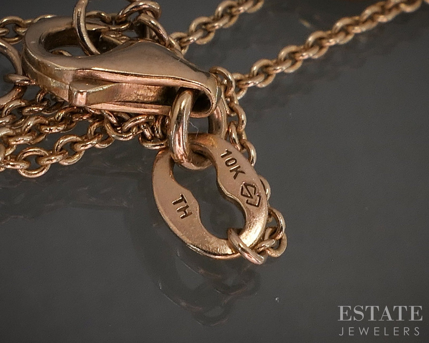 10k Rose Gold Natural Black Diamond Link Ladies Bracelet 1.7g p26747