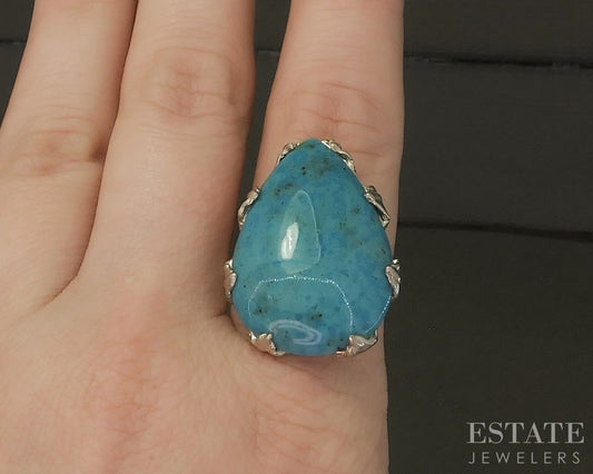 Sterling Silver Natural Kingman Turquoise Ladies Ring 8.8g p28593