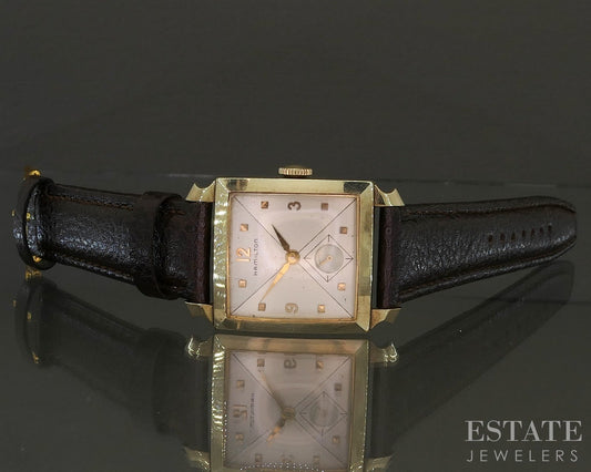 Antique Hamilton Gold Filled Cal. 770 22j Sector Dial Mens Watch p28003