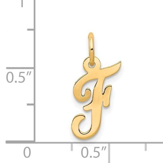 10k Yellow Gold Script Initial "F" Charm p29451