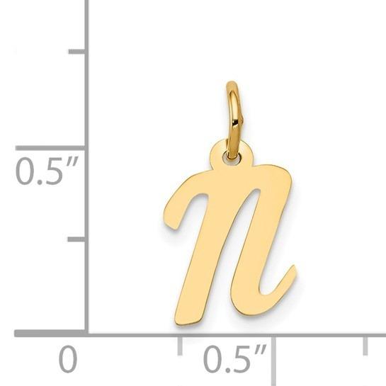 10k Yellow Gold Script Initial "N" Charm p29480