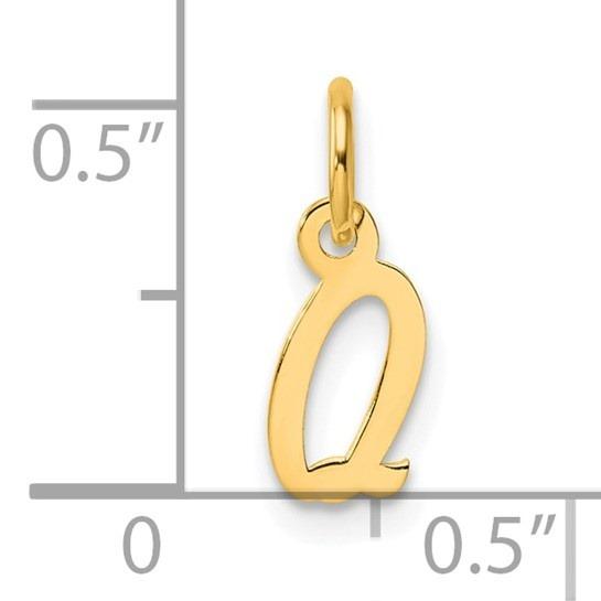 10k Yellow Gold Script Initial "Q" Charm p29486