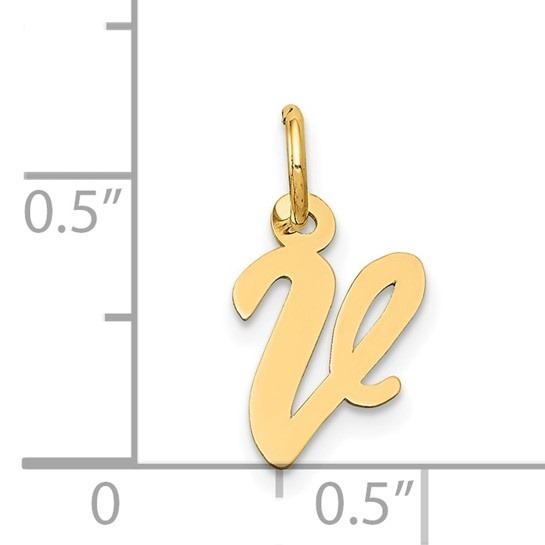 10k Yellow Gold Script Initial "V" Charm p29491